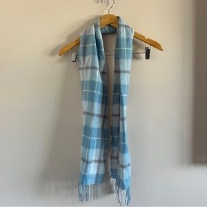 Lochcarron of Scotland Blue Plaid Lambswool Scarf | Made in Scotland